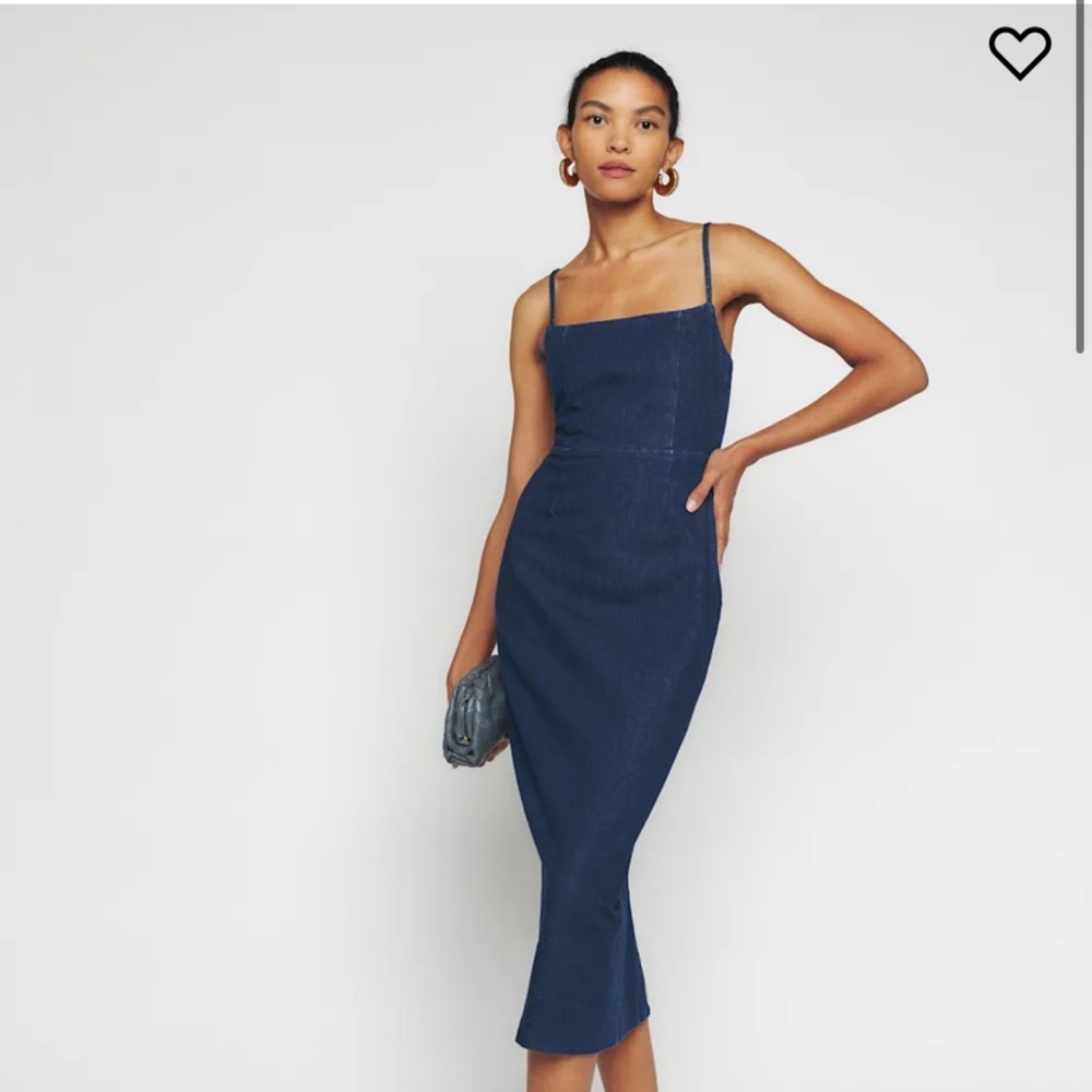 Reformation Delphinia Denim Midi Dress
